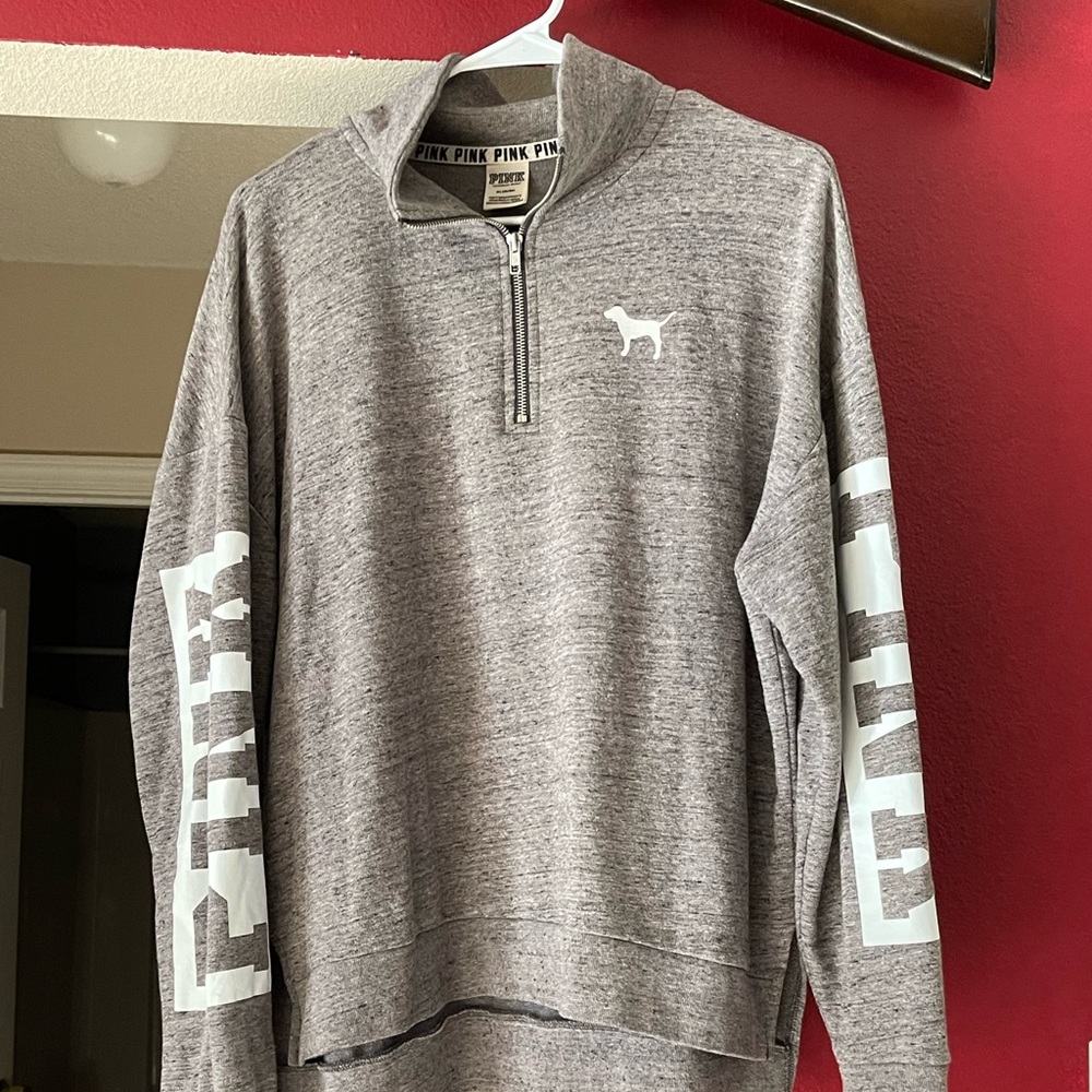 Gray Victoria secret pink sweater excellent used condition size medium